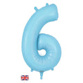 34" Pastel Matte Blue Number Balloons | Box Balloons | Next-Day Balloon Delivery