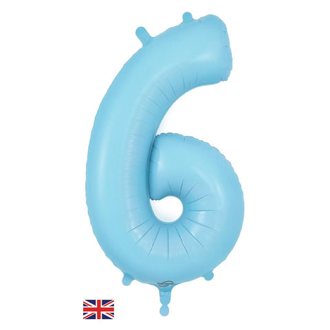 34" Pastel Matte Blue Number Balloons | Box Balloons | Next-Day Balloon Delivery