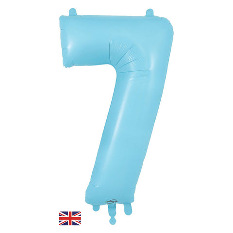34" Pastel Matte Blue Number Balloons | Box Balloons | Next-Day Balloon Delivery