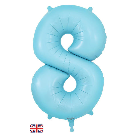 34" Pastel Matte Blue Number Balloons | Box Balloons | Next-Day Balloon Delivery