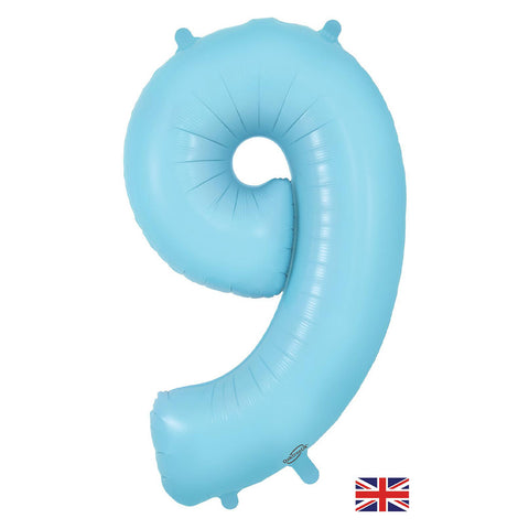 34" Pastel Matte Blue Number Balloons | Box Balloons | Next-Day Balloon Delivery