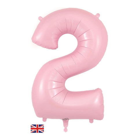 34" Pastel Matte Pink Number Balloons | Box Balloons | Next-Day Balloon Delivery