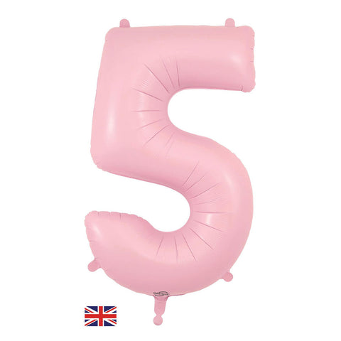 34" Pastel Matte Pink Number Balloons | Box Balloons | Next-Day Balloon Delivery