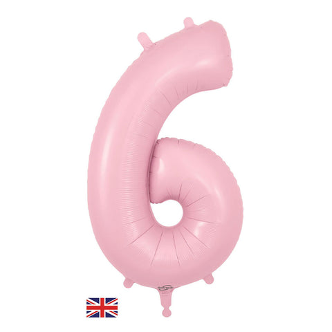34" Pastel Matte Pink Number Balloons | Box Balloons | Next-Day Balloon Delivery