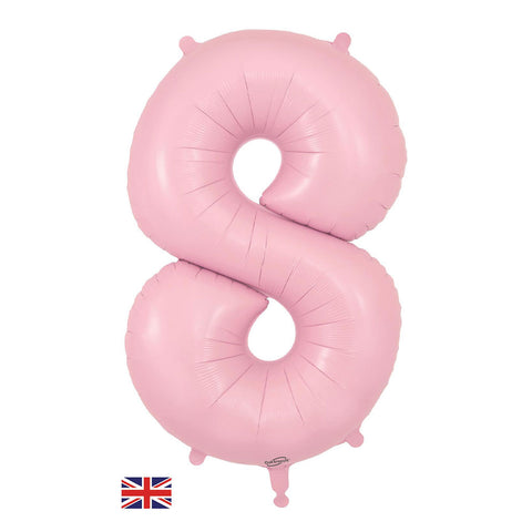 34" Pastel Matte Pink Number Balloons | Box Balloons | Next-Day Balloon Delivery