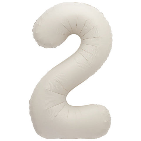 Cream Number Balloons