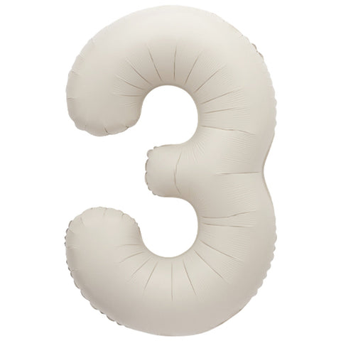 Cream Number Balloons
