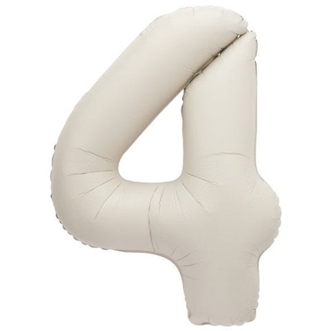 Cream Number Balloons