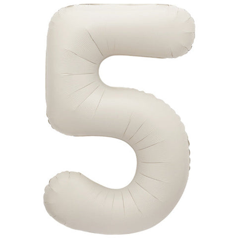Cream Number Balloons