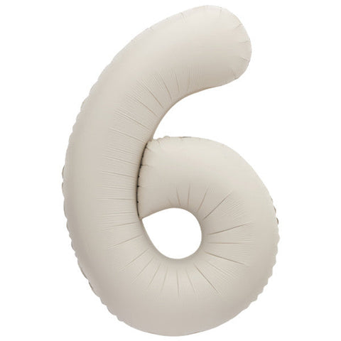 Cream Number Balloons
