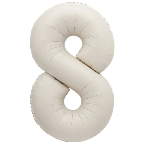 Cream Number Balloons