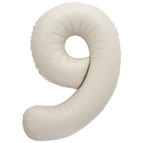 Cream Number Balloons