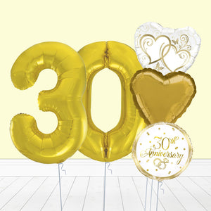 30th Anniversary Number Balloons