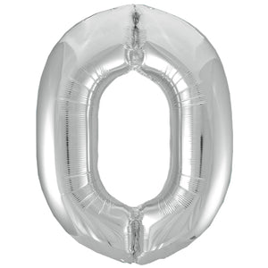 34" Silver Number Balloons