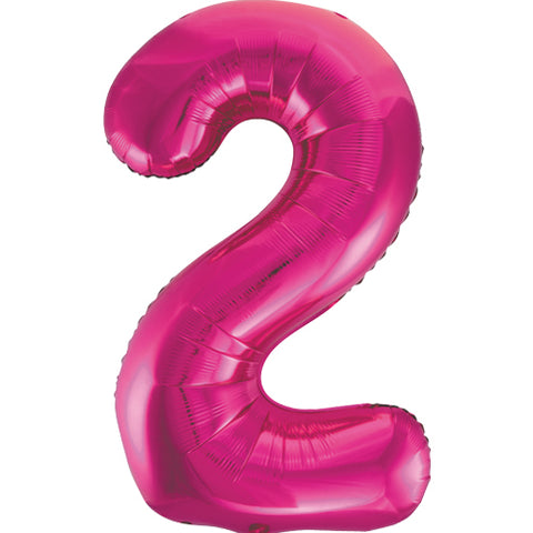 34" Pink Number Balloons - Box Balloons