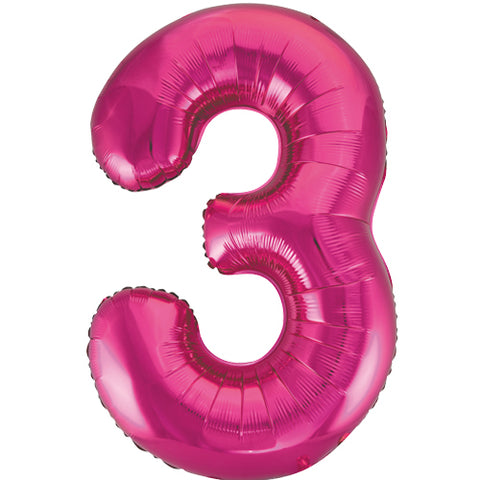 34" Pink Number Balloons - Box Balloons