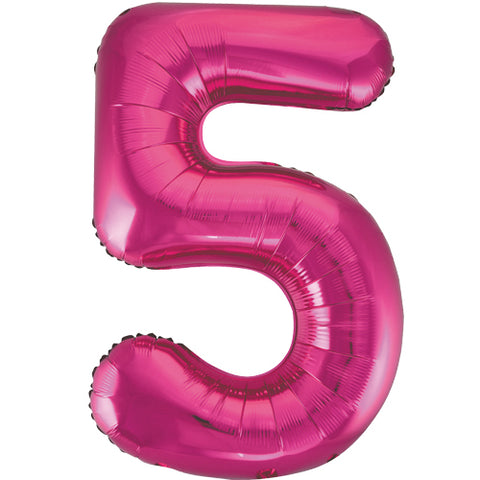 34" Pink Number Balloons - Box Balloons