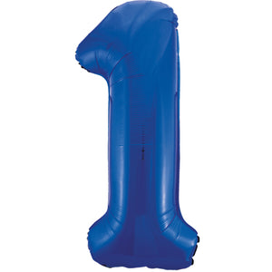 34" Blue Number Balloons