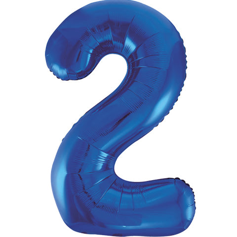 34" Blue Number Balloons - Box Balloons