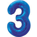 34" Blue Number Balloons - Box Balloons