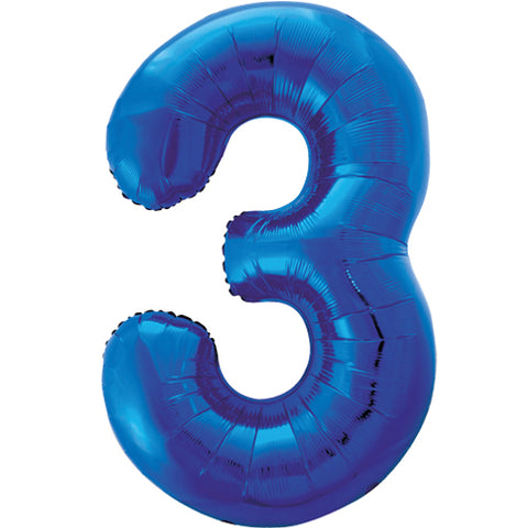 34" Blue Number Balloons - Box Balloons