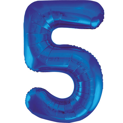 34" Blue Number Balloons - Box Balloons