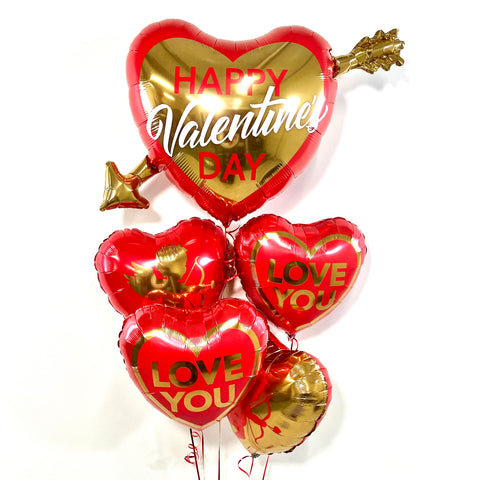 Valentine's Golden Cupid Balloons - Box Balloons