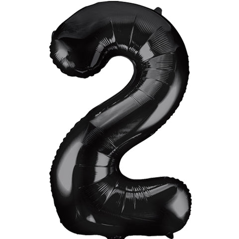 34" Black Number Balloons - Box Balloons