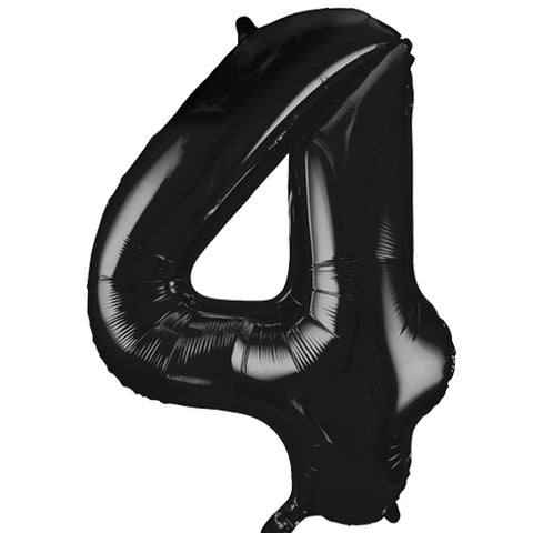 34" Black Number Balloons - Box Balloons