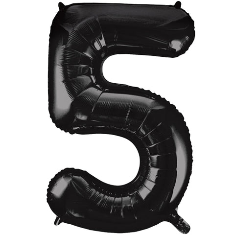 34" Black Number Balloons - Box Balloons