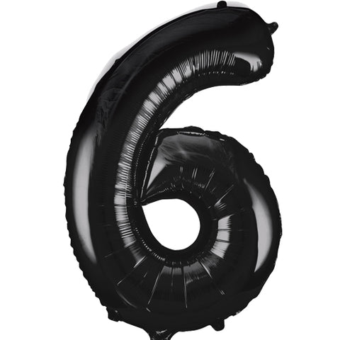 34" Black Number Balloons - Box Balloons