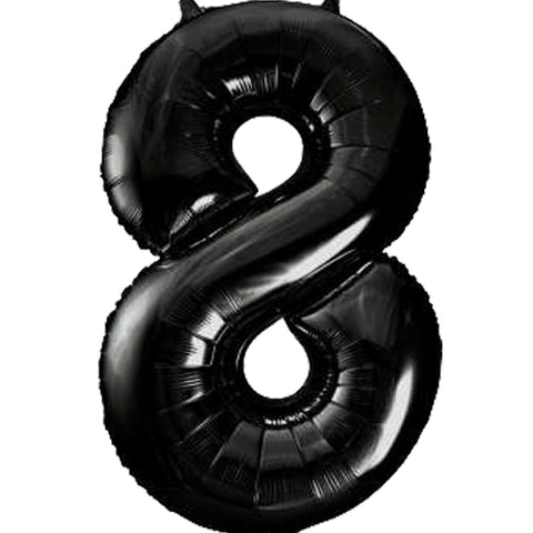 34" Black Number Balloons - Box Balloons