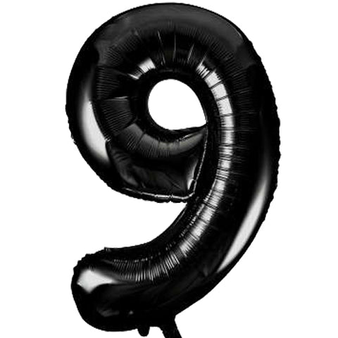 34" Black Number Balloons - Box Balloons