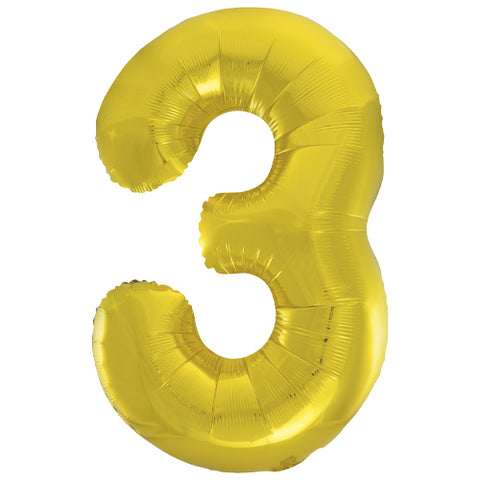 34" Gold Number Balloons - Box Balloons