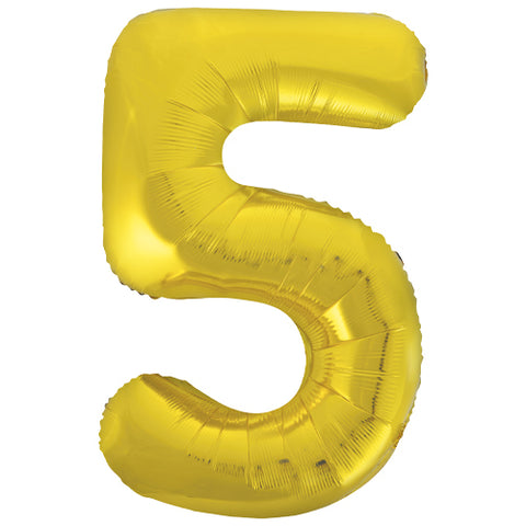 34" Gold Number Balloons - Box Balloons