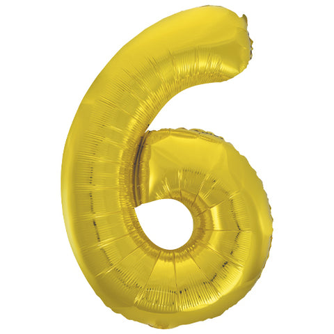 34" Gold Number Balloons - Box Balloons