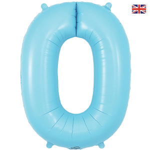 34" Pastel Blue Number Balloons