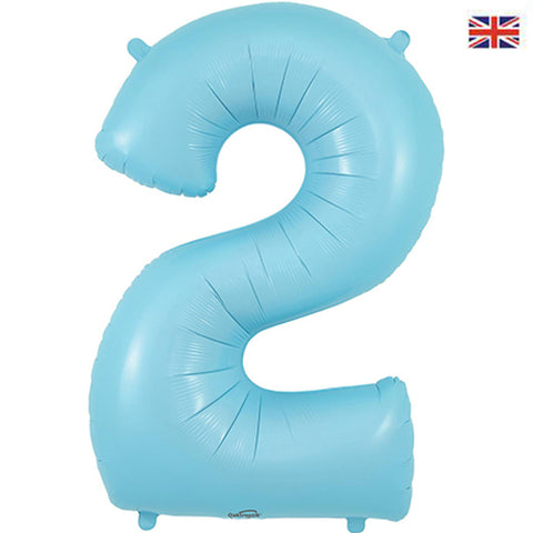 34" Pastel Blue Number Balloons - Box Balloons