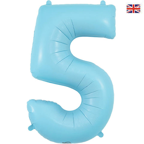 34" Pastel Blue Number Balloons - Box Balloons