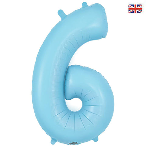 34" Pastel Blue Number Balloons - Box Balloons