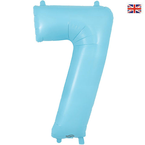 34" Pastel Blue Number Balloons - Box Balloons