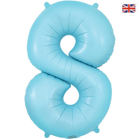 34" Pastel Blue Number Balloons - Box Balloons