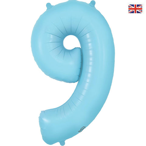 34" Pastel Blue Number Balloons - Box Balloons