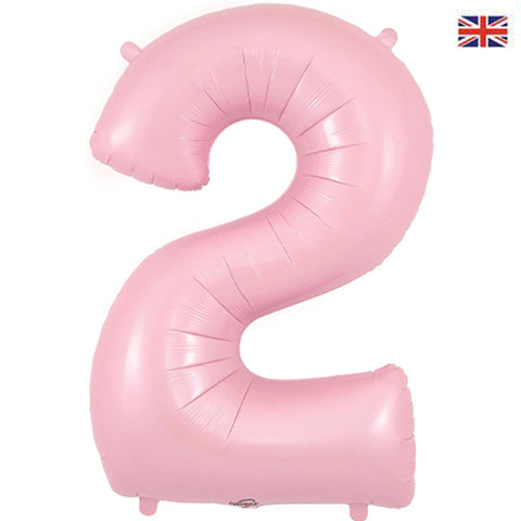 34" Pastel Pink Number Balloons - Box Balloons