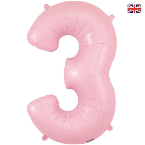 34" Pastel Pink Number Balloons - Box Balloons