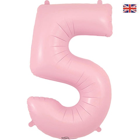 34" Pastel Pink Number Balloons - Box Balloons