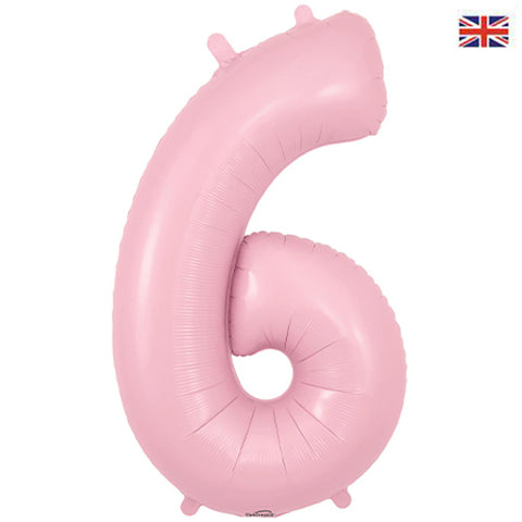 34" Pastel Pink Number Balloons - Box Balloons