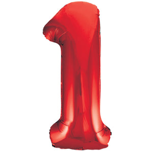 34" Red Number Balloons