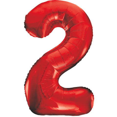 34" Red Number Balloons - Box Balloons