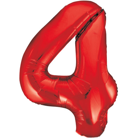 34" Red Number Balloons - Box Balloons